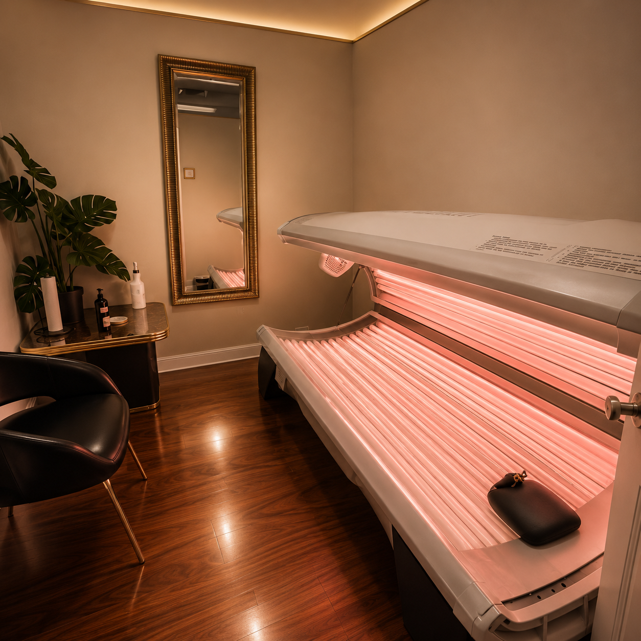 Full-body Red Light Therapy bed at Bradford Tanning Salon in Haverhill Massachusetts