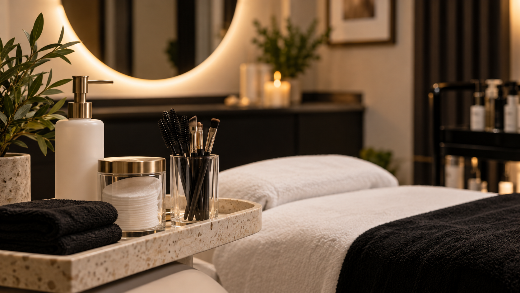 Warm private beauty treatment room at Bradford Tanning Salon